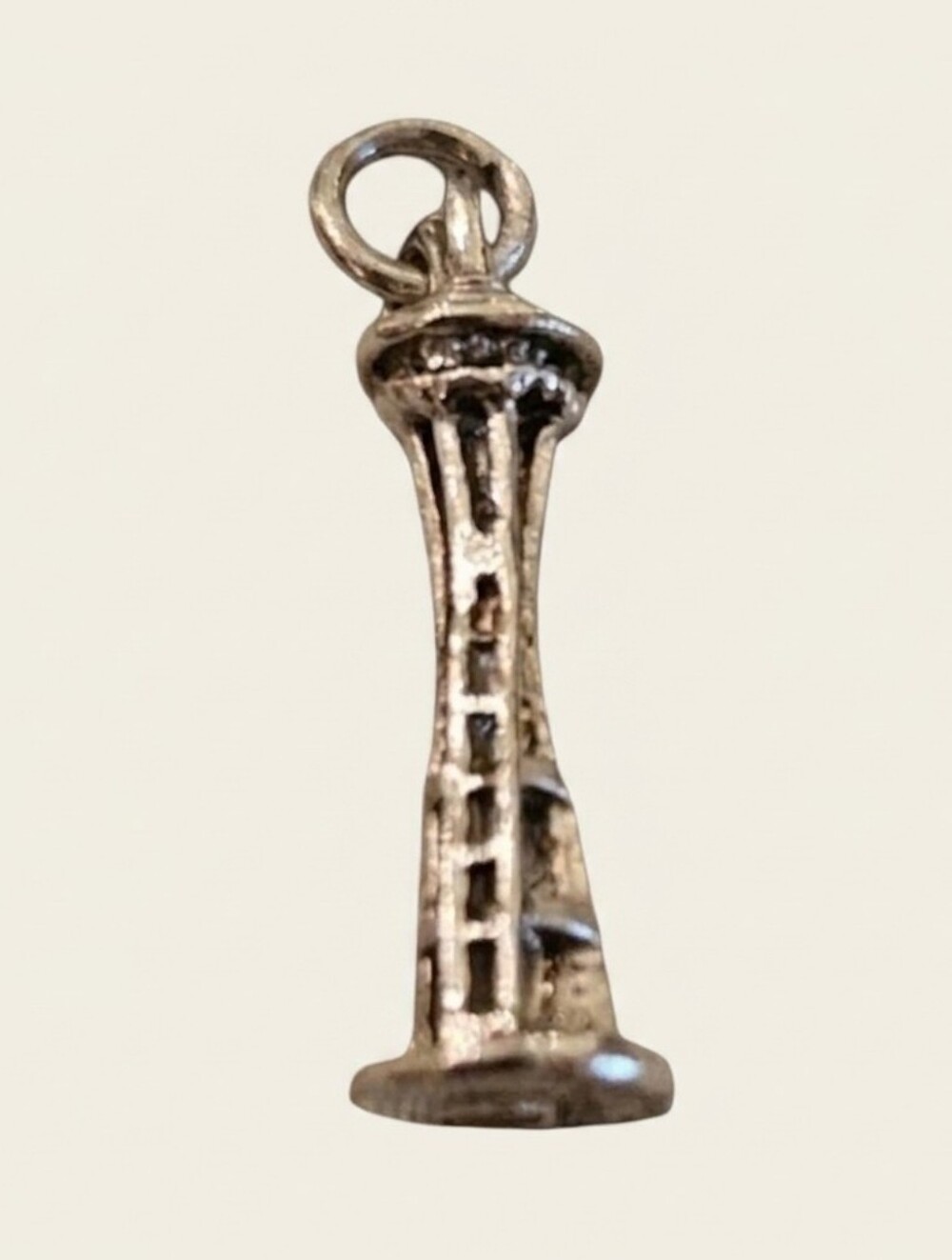 Vintage 60's Sterling Silver Seattle Space Needle 3D Souvenir Charm Pendant